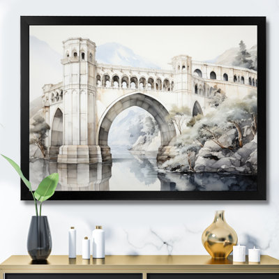 «Lynli Grey Bridge Minimalist Archway I», reproduction sur toile