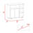 Kitchen Cart, Four Casters , Four Open Shelves, Double Door Cabinet