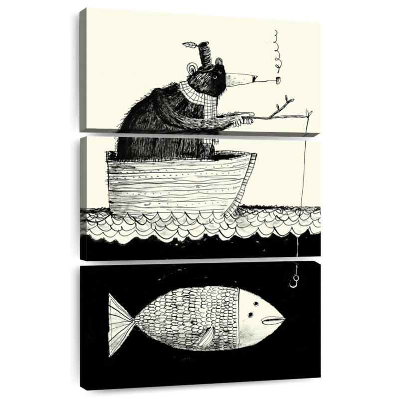 Pêche de nuit, H 50 po x l 32 po