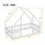  Lit en bois en forme de maison en bois avec clôture, garde-corps-546966966-546966965