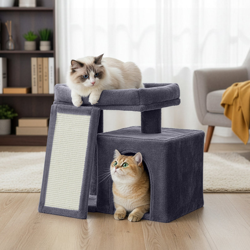 48cm H Cat Tree, Dark Grey