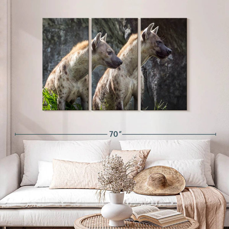 Hyenas On Alert, 32" H x 50" W