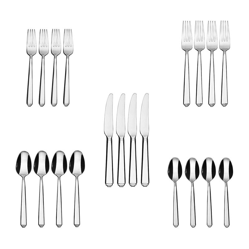 Ensemble de couverts 20/40 pièces en acier inoxydable forgé - Service d'argenterie robuste pour 4/8, idéal pour les mariages, les banquets et les repas de tous les jours