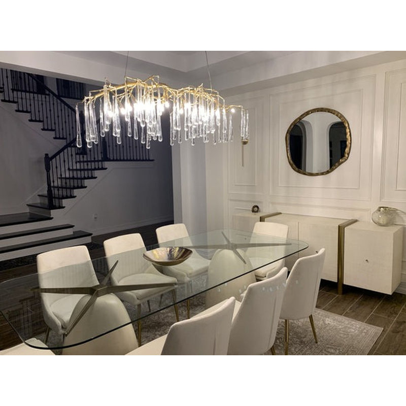 Lustre linéaire à intensité variable Luxemburg, H 26 po x l 61 po x P 22 po, Argent, 12