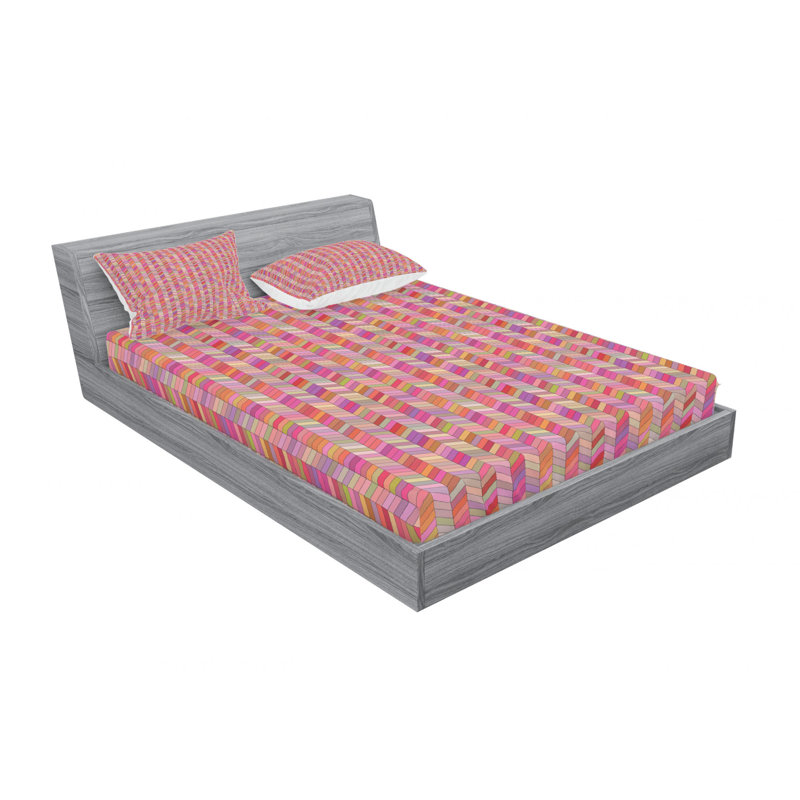Microfiber Chevron Sheet Set, Full Sheet Set with Fitted Sheet