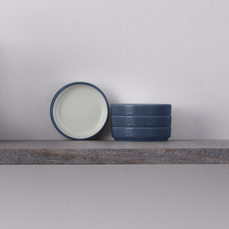 Noritake Colortex Stone Stax Mini Plates, 3-3/4", Blue