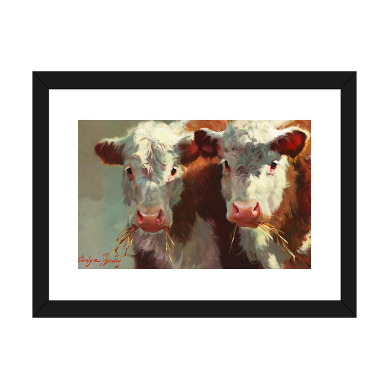 Cow Velles, art encadré, H 16 po x l 24 po x P 1 po, Papier encadré noir