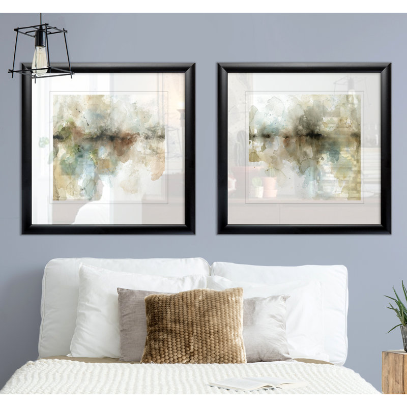 " Island Mist I " 2 - Pieces, Black Framed