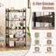 2 Pcs 5-tier Storage Rack With 4 Hooks Open Display Shelves Metal Frame Display