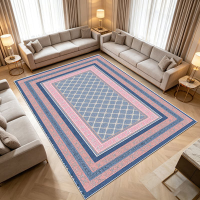 Tapis à motif géométrique de 1 pièce pour le salon, doux et confortables, adaptés à toutes les saisons, faciles à entretenir, tapis de sol intérieur lavable à la machine, sous la table de ferme convenant à la chambre à coucher, à la salle à manger, au couloir, au patio, au balcon, à la maison ...