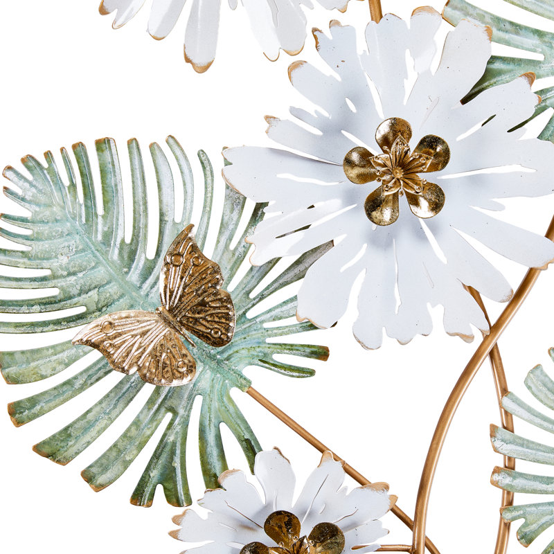 Bouquet d'art mural en métal - décor floral 3D