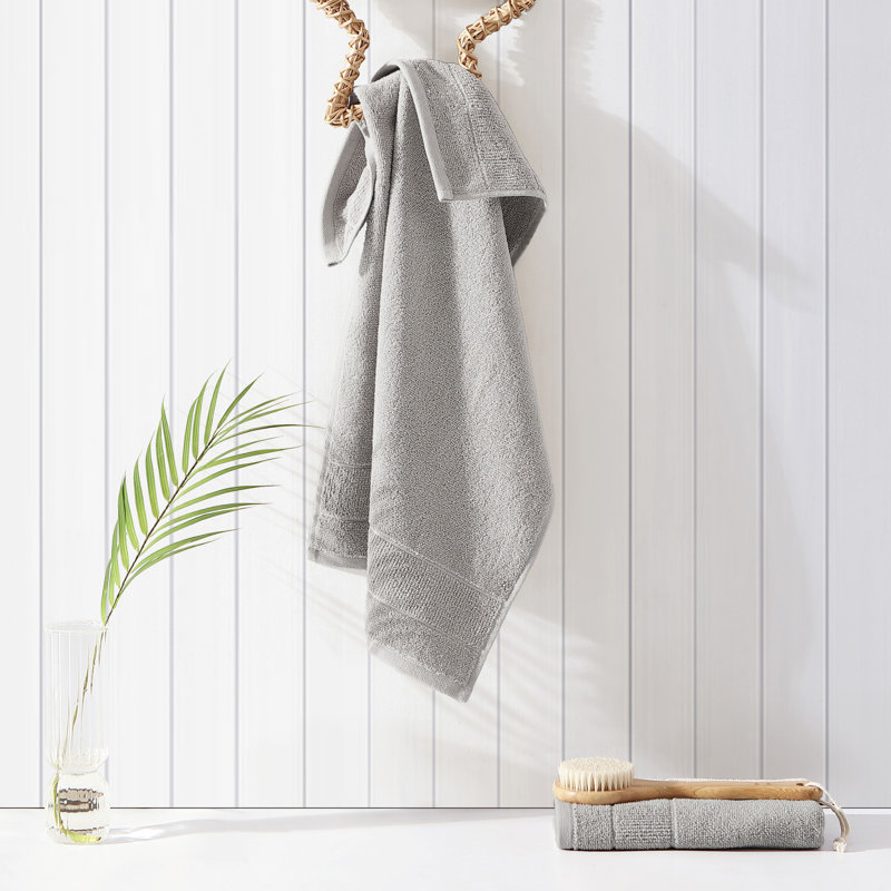Island Retreat 6 Piece 100% Cotton Towel Set, Gray