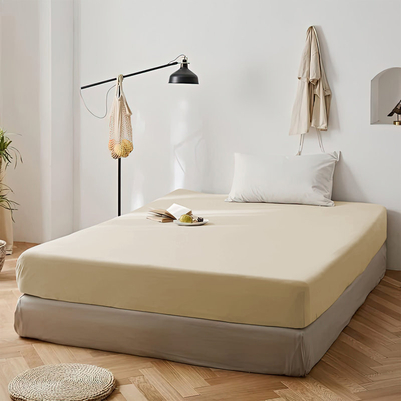 Super Soft Microfiber Deep Pocket Fitted Sheet, Cream, Double (4'6)