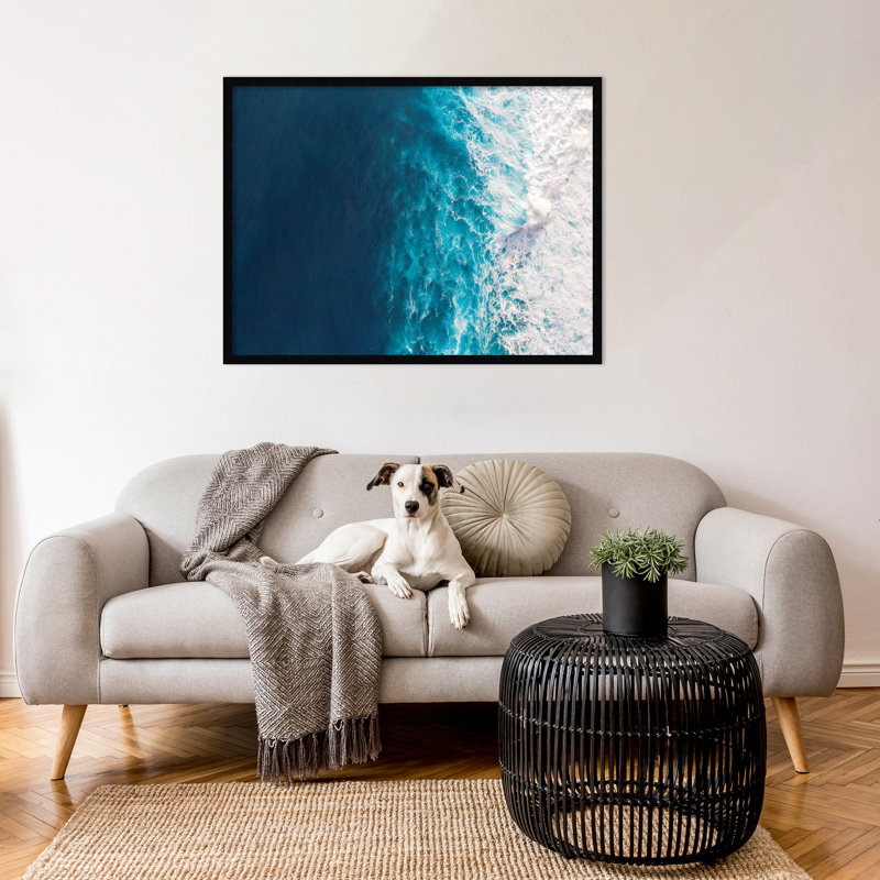 Seascape Of Splashing Waves by The Creative Bunch Studio, Black, 25" H x 33" W x 1" D