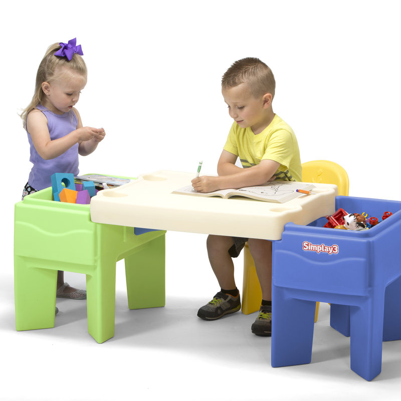 Kids 4 Piece Rectangular Play Or Activity Table