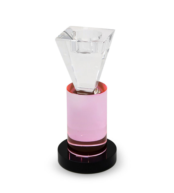 Crystal Candlestick Pink/Clear
