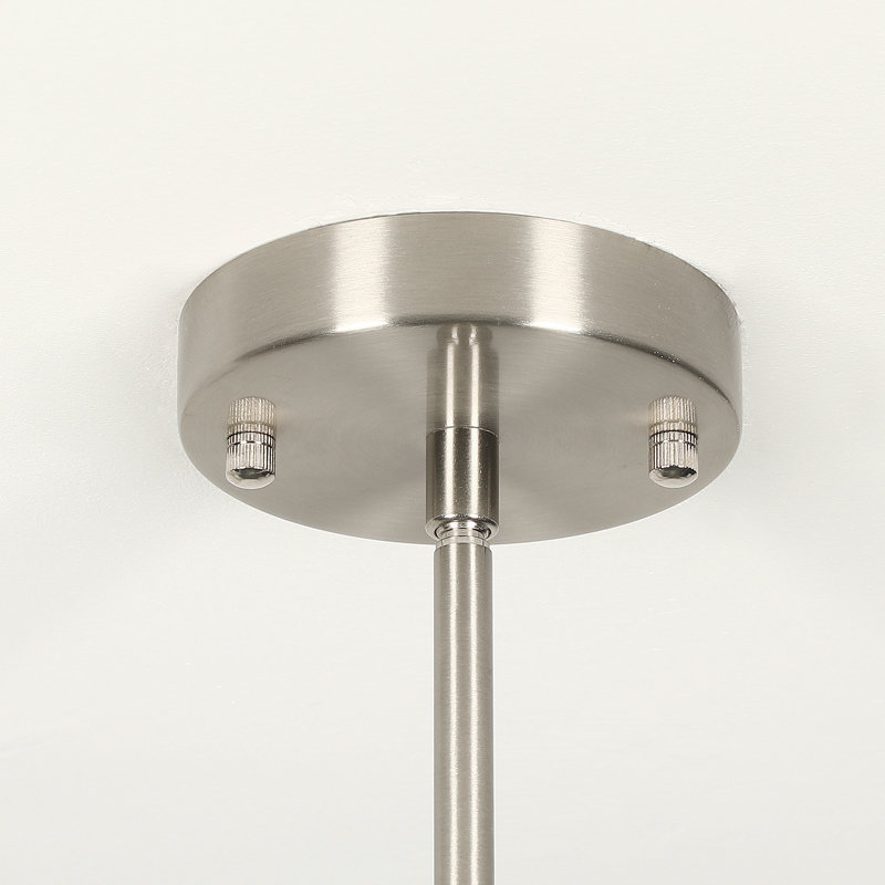 Luminaire suspendu simple à 1 lumière Teulon, Nickel brossé / noir mat