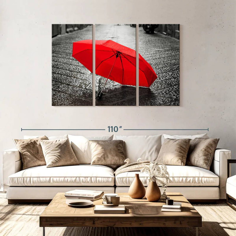 Parapluie rouge vif Kerner, H 48 po x l 74 po