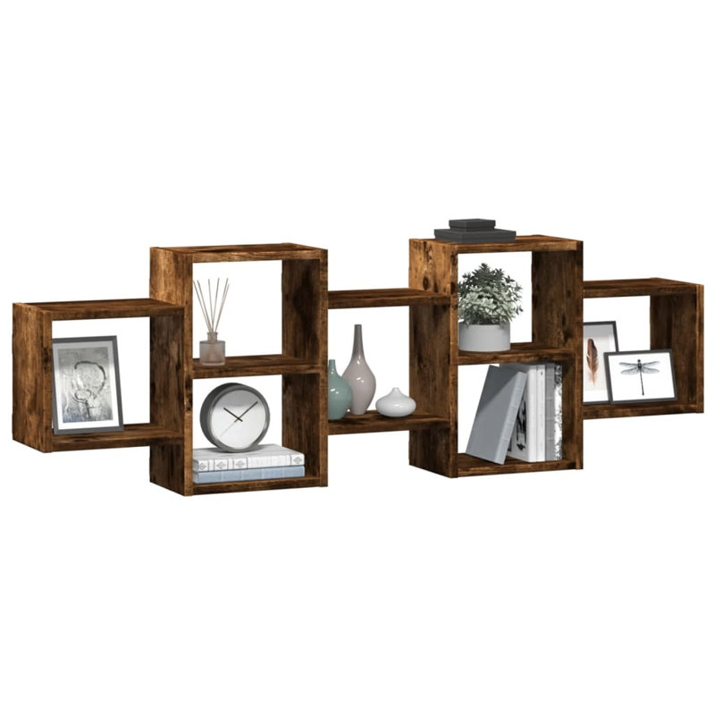 Roakes Floating Shelf, 42cm H x 129cm W x 18cm, Smoked Oak
