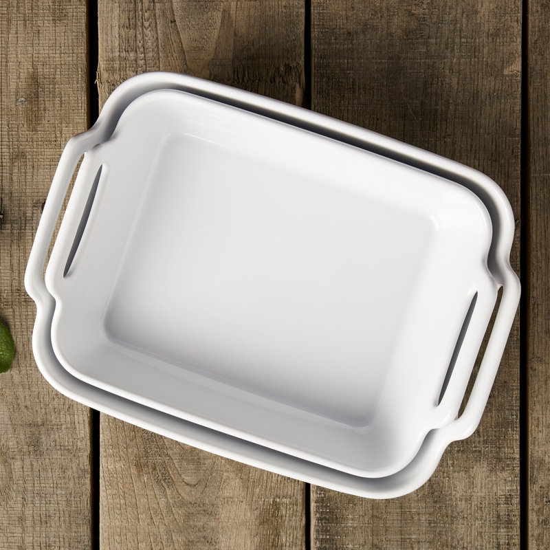 Denmark Tools for Cooks White 2-piece Rectangular Stoneware Baking Dish Set