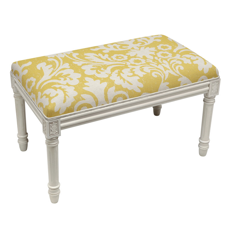 Kamari Linen Blend Upholstered Bench, Mustard