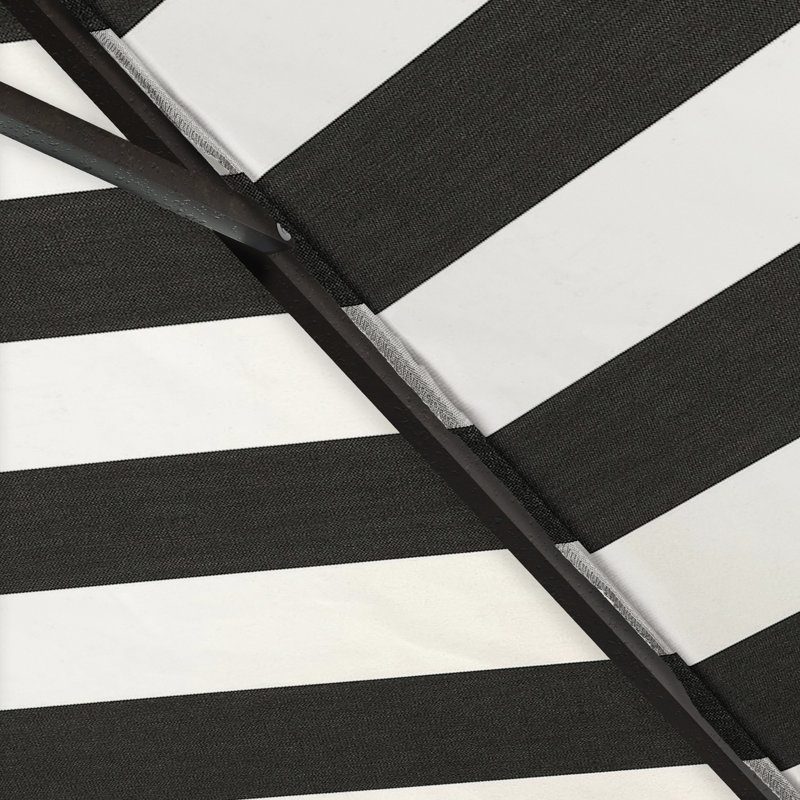 Parasol de marché de 132 po Jepsen, Cabana classique à rayures noires Sunbrella®