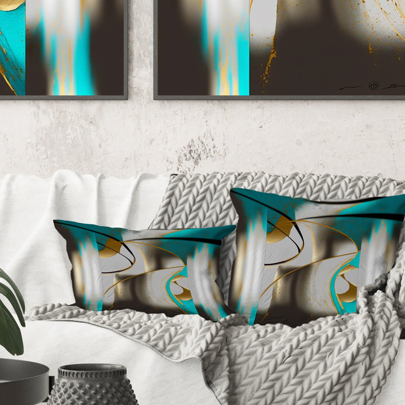 Coussin décoratif pirouette en turquoise rétro - minimalisme III