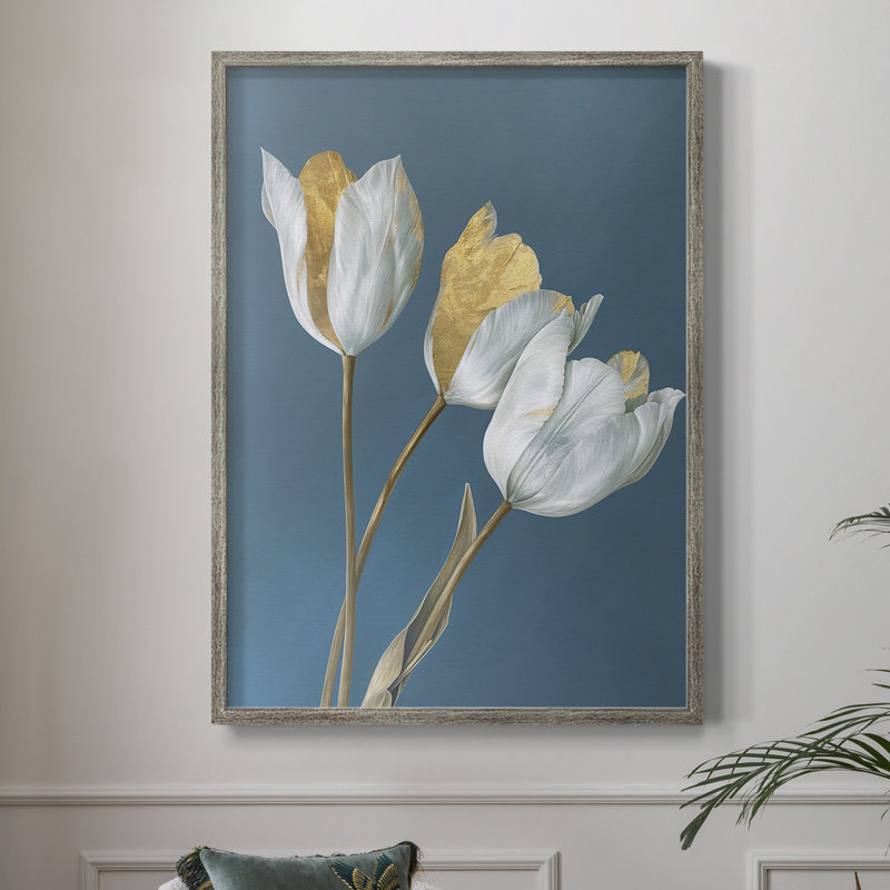 Reproduction encadrée FLORAL Series CXLIX - bois massif, H 21 po x l 17 po