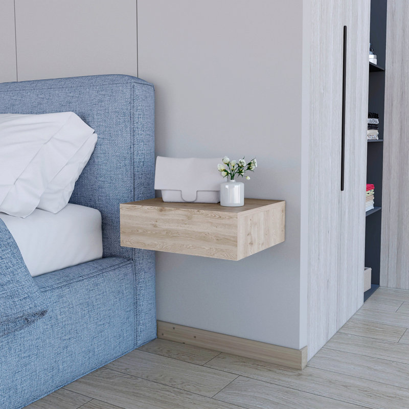 Table de chevet Demarcos, Gris clair