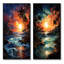 «Colorful Orange Palm Trees Sunset», 2 pièces-1084886591-1084886578