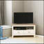 Meuble télé d'angle pouvant accueillir jusqu'à 50 po, console de divertissement avec tiroirs et compartiment de rangement ouvert pour le salon, blanc