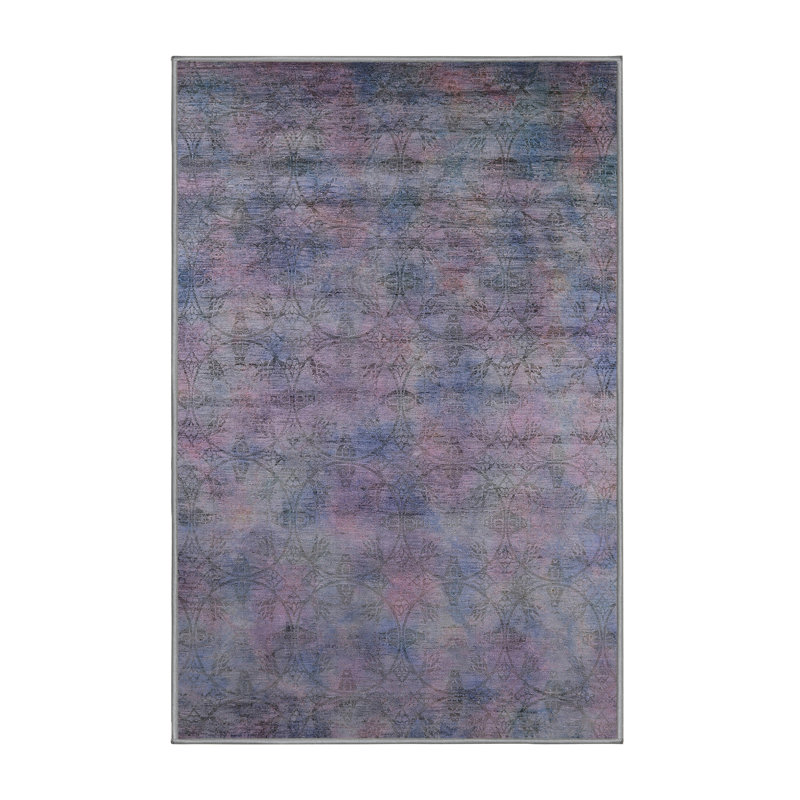 Tapis 100% moderne 2719 de style Mid-Century lavable à la machine, Rectangle 6 pi x 9 pi