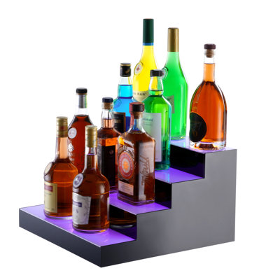 Tablette de bar à boissons alcoolisées à DEL avec contrôle des radiofréquences et des applications 16 po 4 étapes