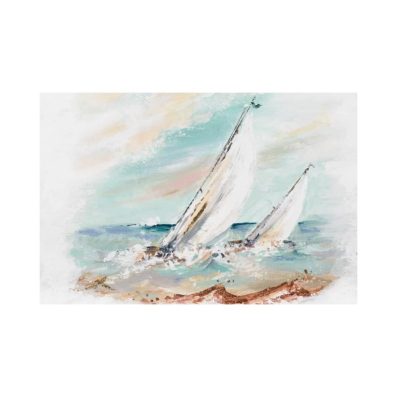 «Regatta» par Patricia Pinto, reproduction d'art sur toile tendue, H 18 po x l 26 po x P 1,5 po