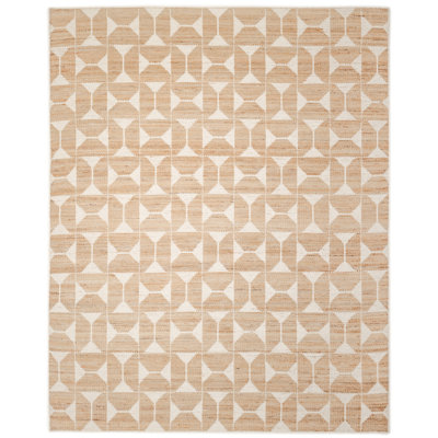 Elle Geometric Area Rug in Ivory