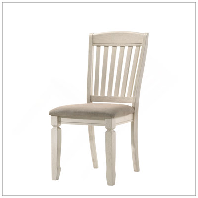 Chaise d'appoint Fedele en tissu brun clair et finition crème (ensemble de 2)