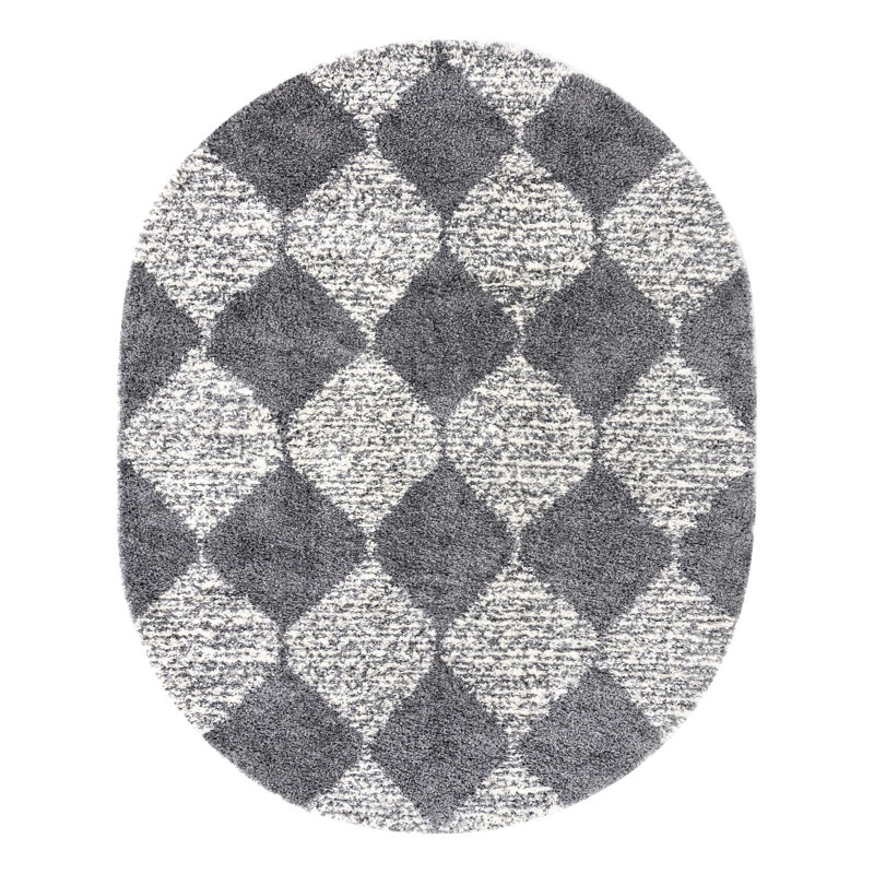 Serenity Shag Geometric Indoor Rug, Oval 7'10" x 10'