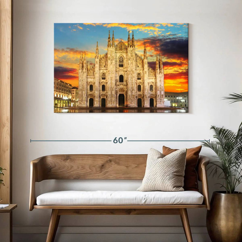 Ravi Sunset At Milan Cathedral, 30" H x 45" W