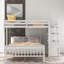 Lit mezzanine simple au-dessus d'un lit double avec escalier-1760188467