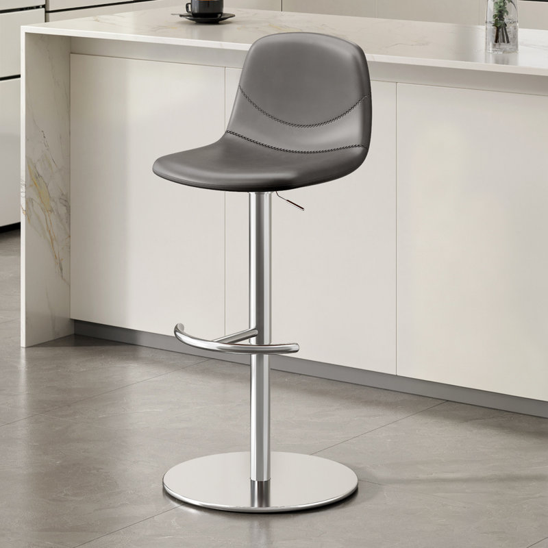 Chaise d'appoint à dossier solide gris argenté (ensemble de 2), Gris, 2
