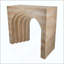 Console arquée moderne avec faux travertin beige