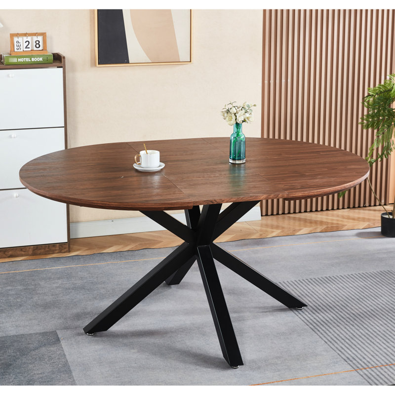 Table de bureau avec caractéristique extensible, plateau et pieds en métal, 120/160 / 200X120x75cm, teinte noyer, teinte de travail précise, finition soignée