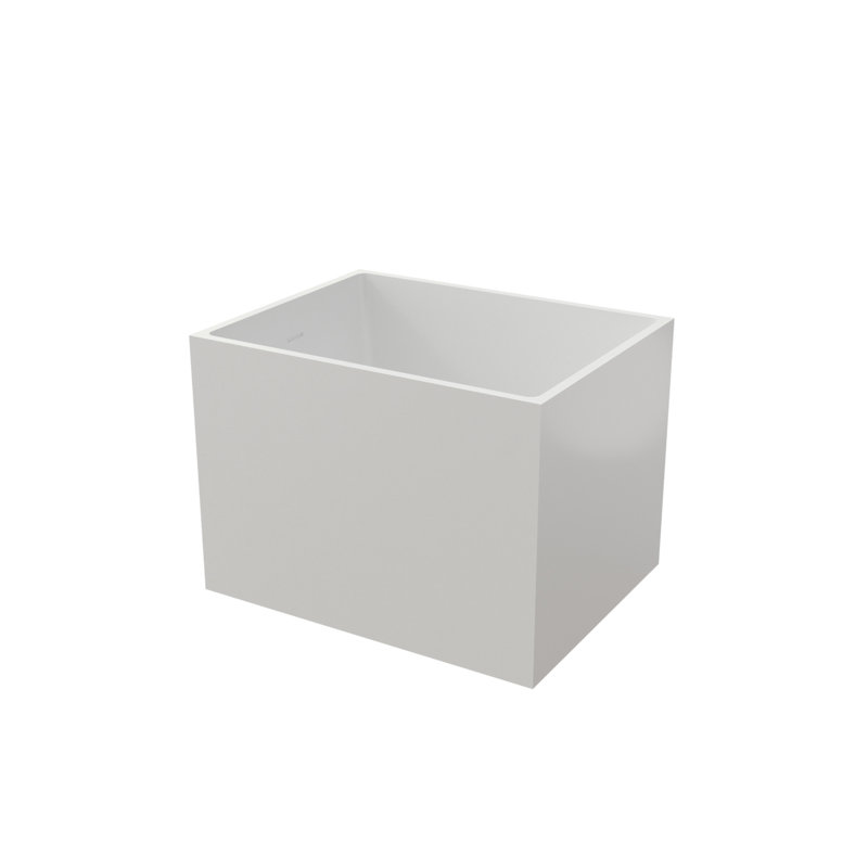 Baignoire autoportante de 35 po en acrylique, forme rectangulaire, blanc (blanc)