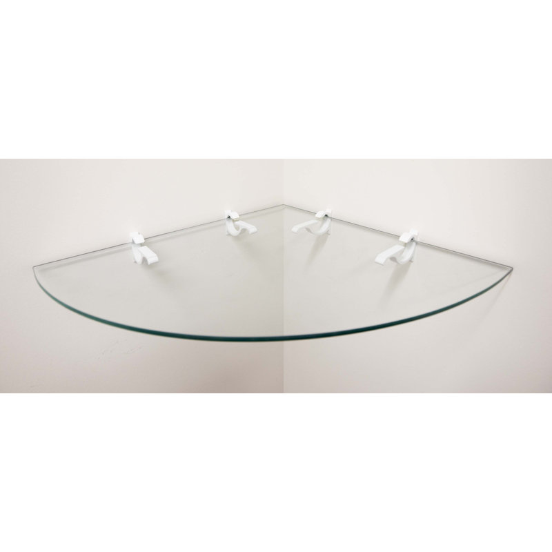 Tablette d'angle en verre, Blanc