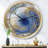 Ocean Blue Golden Jasper Agate I - Modern wall clock-57905129