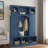 Modern Hall Tree With Adjustable Shelves, Side Cabinets, Top Compartments And Hooks-816008612