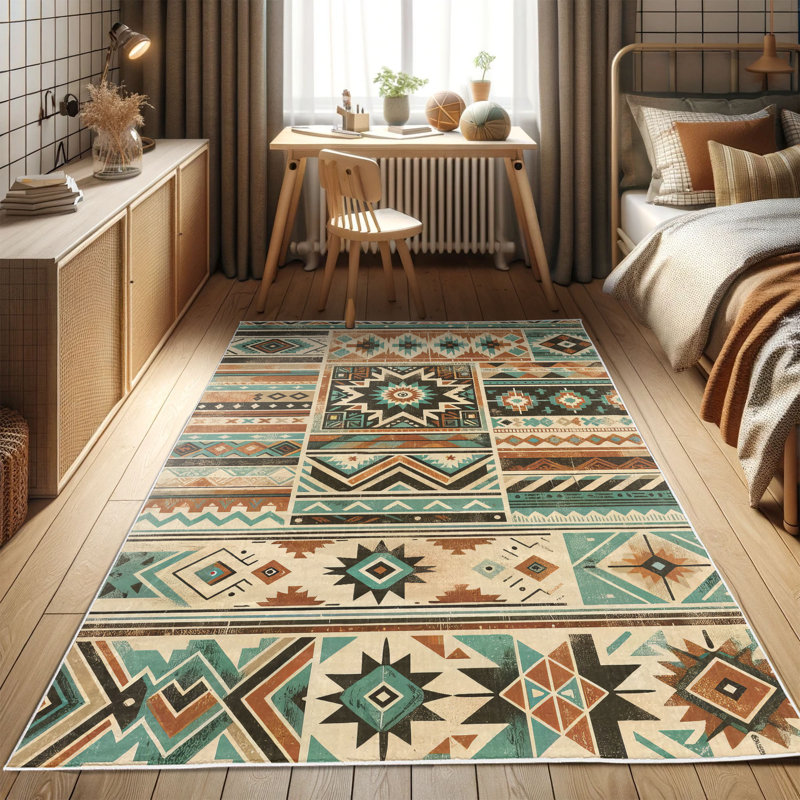 Machine Printed 177cm X 122cm Area Rug
