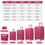Ensemble de 6 valises avec sacs de voyage, valises rigides extensibles avec roulettes TSA Lock, rose rouge