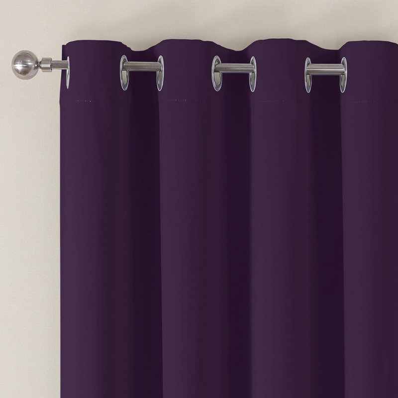W46 x L54 Inch Eyelet Blackout Curtains, 54 Inch Drop Thermal Insulated Light Blocking Short Window Drapes