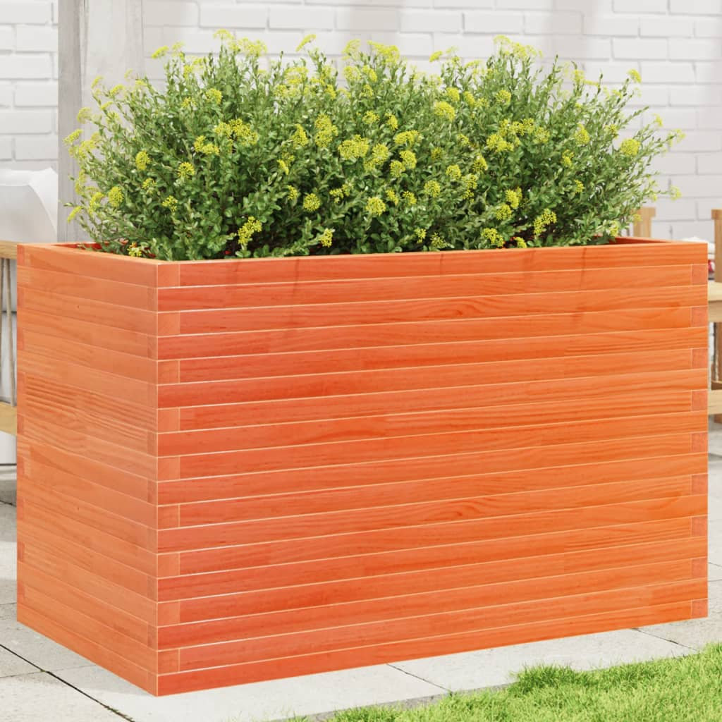 VidaXL Garden Planter - Solid Pine Wood - Brown - 110x60x68.5 cm - Image 3